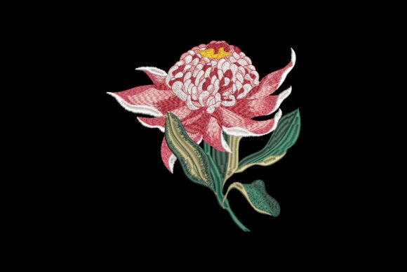 Blossom of Fire: A Bold Floral Embroidery for Small Business Branding