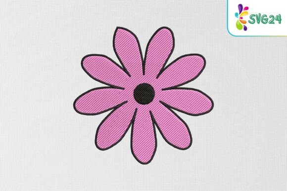Pink Daisy Flower: A Charming, Versatile Embroidery Design
