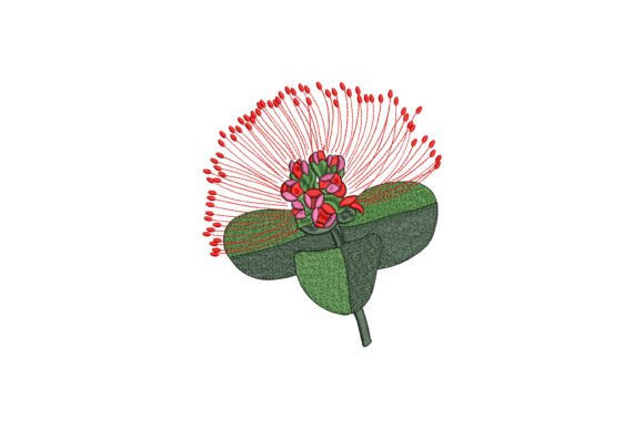 Red Pohutukawa: A Seasonal Embroidery Gem